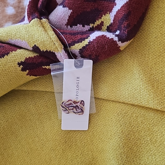 NWT Anthropologie The Beatriz Mock Neck Sweater Chartreuse Floral Size Small - Picture 6 of 7